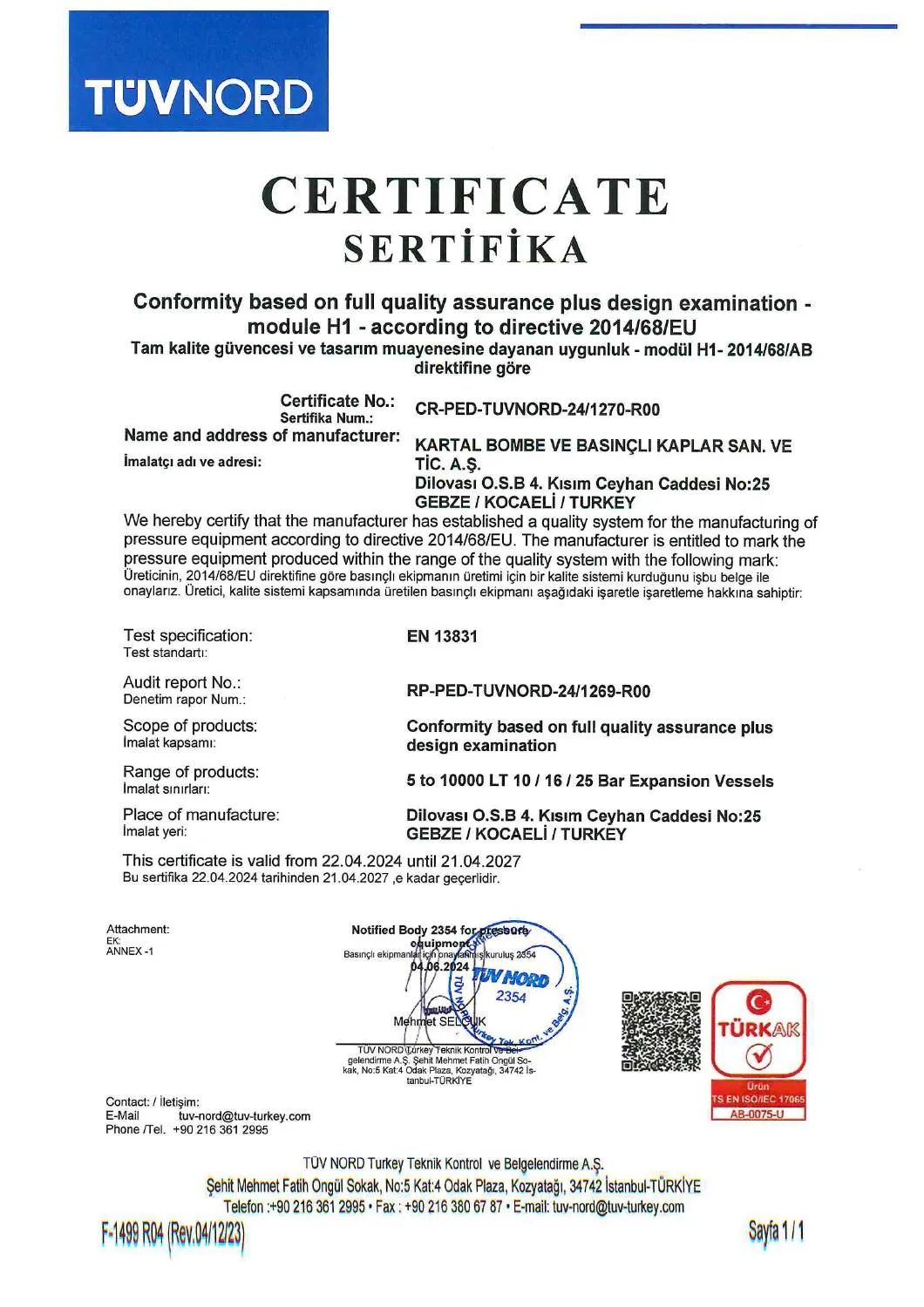 Certificate 15
